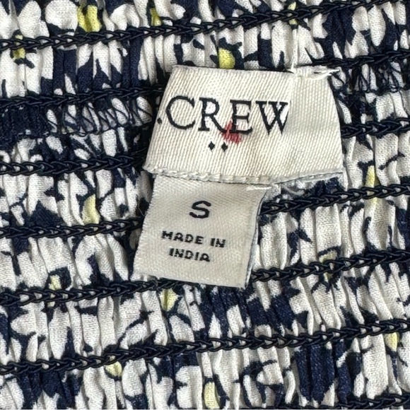 J Crew Factory Floral Print Puff Sleeve Smocked Peplum Top Sz S - Picture 9 of 12